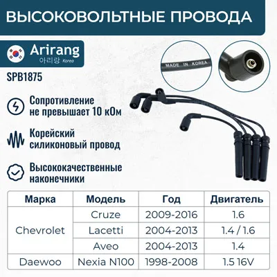 Провода высоковольтные ARIRANG SPB1875