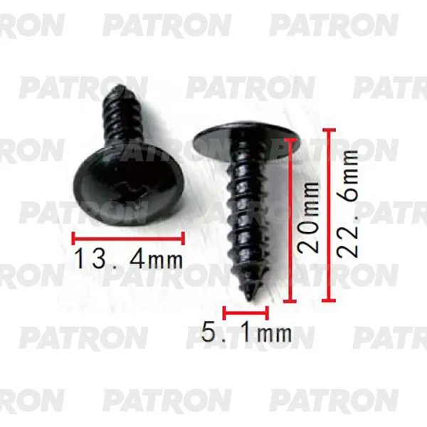 Саморез (комплект 10шт) Применяемость: Саморез 5.1x22.6 ун PATRON P37-2257S
