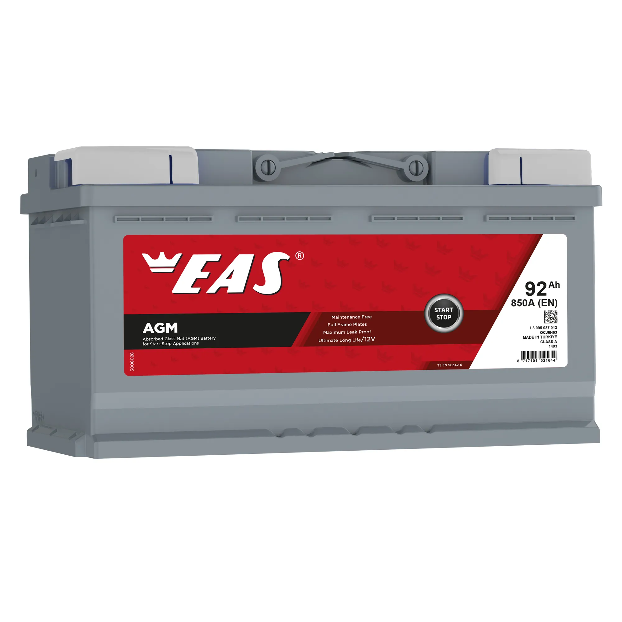 Аккумулятор EAS AGM 92 А/ч Обратная 352x175x190 EN850 А