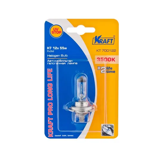 Лампа 12V H7 55W PX26d KRAFT 1 шт. картон KT700122