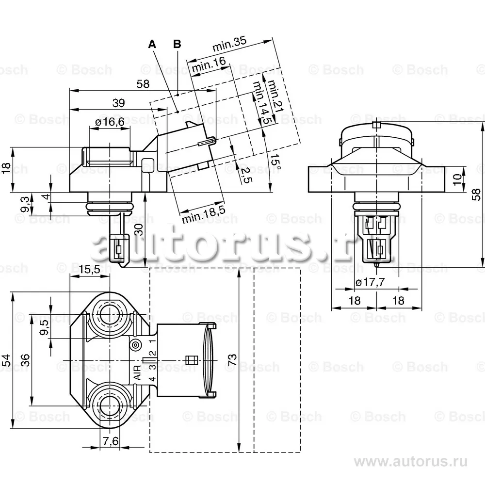 Датчик турбины Мерседес Актрос Аксор BOSCH 0281002244