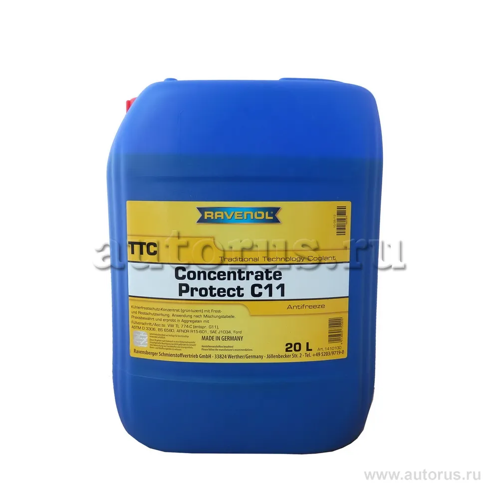 Антифриз концентрат жёлтый RAVENOL TTC Traditional Technology Coolant Concent (20л) 1410100-020 (4014835755222)