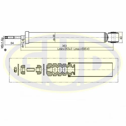 АМОРТИЗАТОР ЗАД ГАЗ REN LOGAN II 13- 343833 G.U.D GSA777013