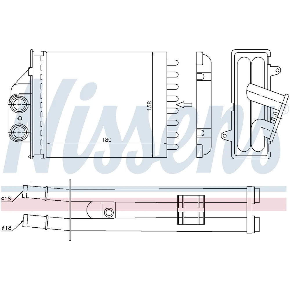 Радиатор печки Fiat 500 07-, Fiat Panda 03-, Ford KA NISSENS 71453