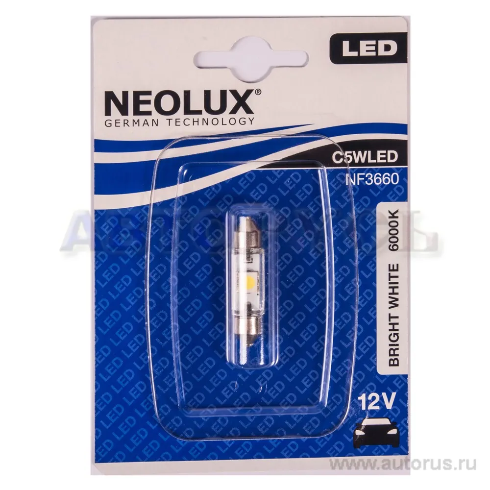 Лампа светодиодная 12V C5W 0,5W SV8,5-8 NEOLUX LED technology 1 шт. блистер NF3660