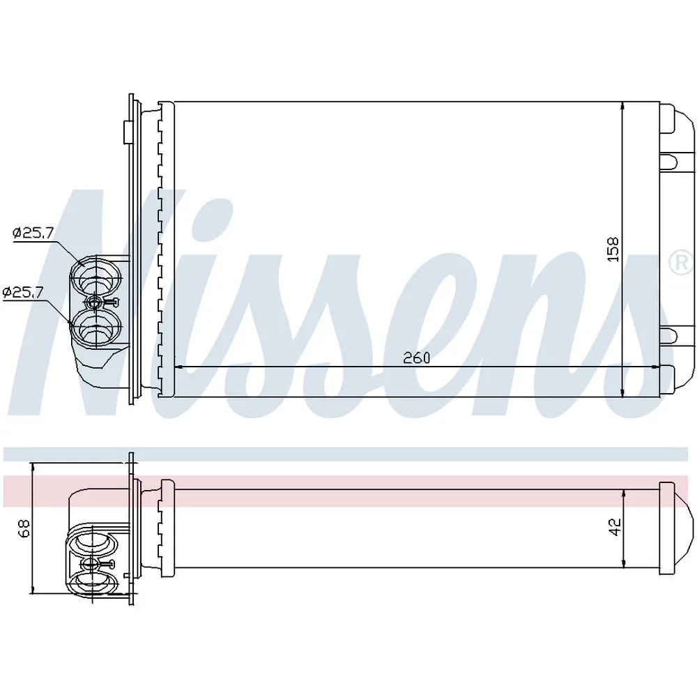 Радиатор отопителя RENAULT MEGANE/SCENIC 1.4-2.0/1.9D 97-03 NISSENS 73255