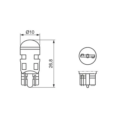 Лампа светодиодная 12V W5W 1W 4000K BOSCH LED RETROFIT WARM 2 шт. блистер 1 987 301 506