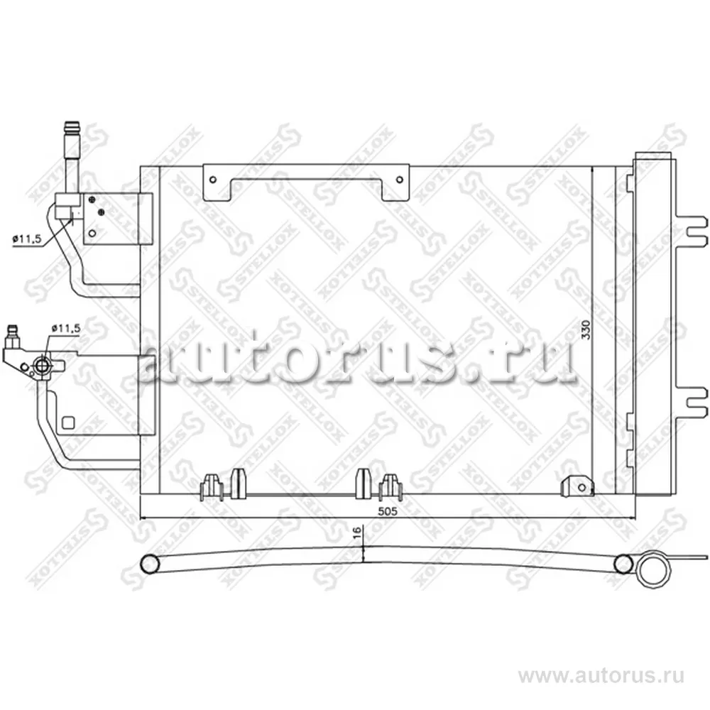 Радиатор конд. Opel Astra 2.0i/1.3CDTi- STELLOX 10-45173-SX