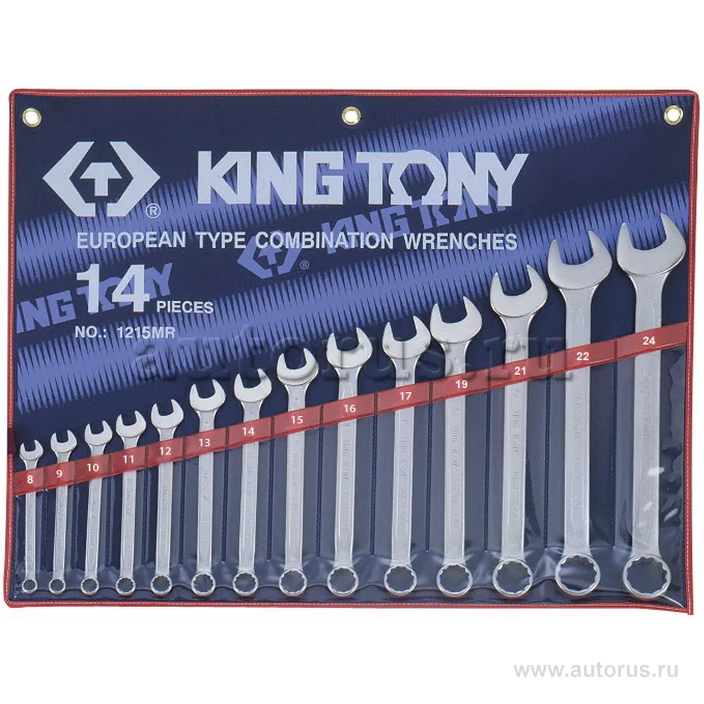 Набор комбинированных ключей, 8-24 мм, 14 предметов KING TONY 1215MR