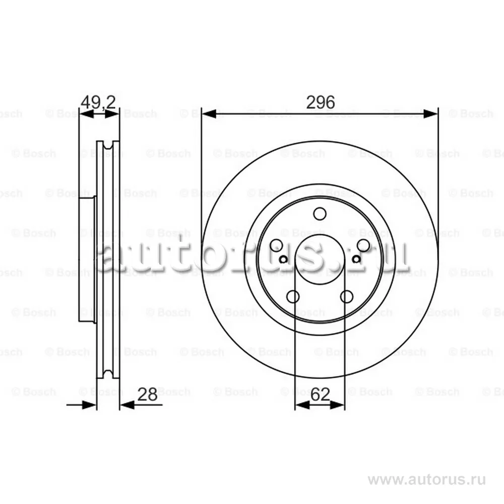 Диск тормозной передний, PREMIUM-2 BOSCH 0 986 479 S22