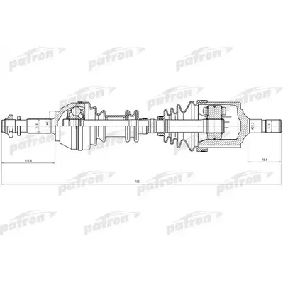 Полуось лев PEUGEOT: J5, CITROEN: C25,FIAT: Ducato 1.8-2.5 PATRON PDS0082