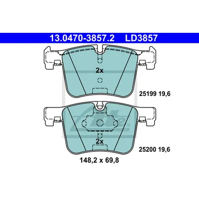 Колодки дисковые передние bmw x3 f25 3.02.0d 10 ATE 13.0470-3857.2