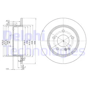 Диск тормозной задний MB W201/W202/W124 DELPHI BG2761