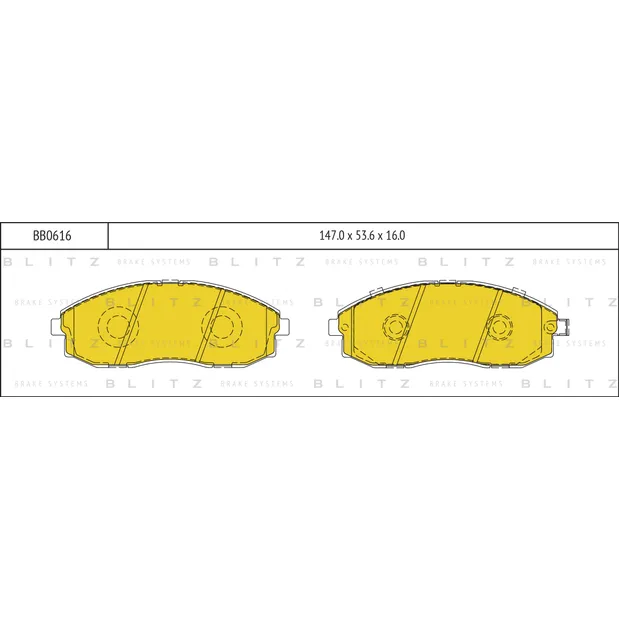 Колодки тормозные дисковые передние HYUNDAI Porter 05-> BLITZ BB0616