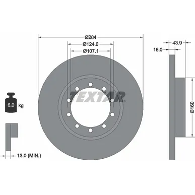 Диск тормозной задний стандартный FORD TEXTAR 93242500