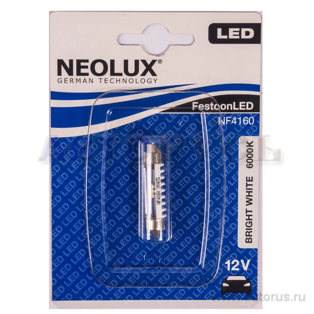Лампа светодиодная 12V C5W 0,5W SV8,5-8 6000K NEOLUX LED technology 1 шт. блистер NF4160