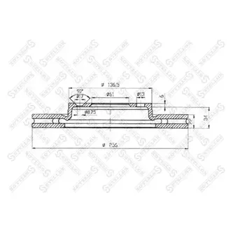 Диск тормозной передний VOLVO 440/460/480 1.6-1. STELLOX 60204835V_SX