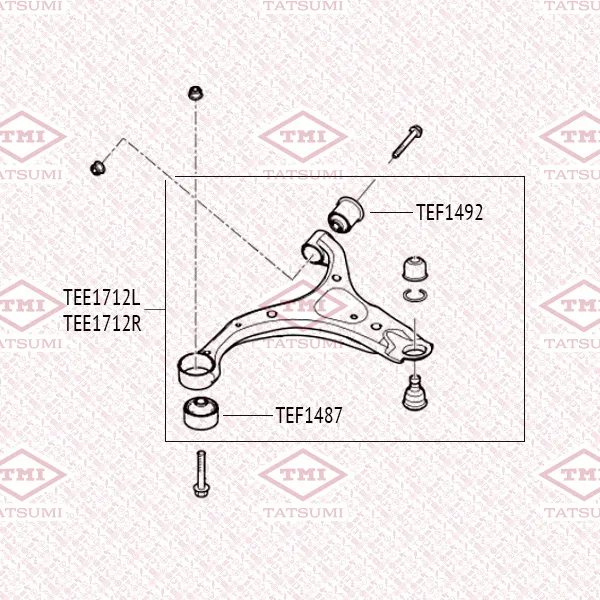 Сайлентблок переднего рычага задний HYUNDAI Santa Fe 06->KIA Sorento 09-> TATSUMI TEF1487