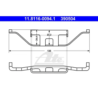 Пружина суппорта BMW 7 E38 10/94-11/01/8 E31 04/90-12/99 ATE 11.8116-0094.1