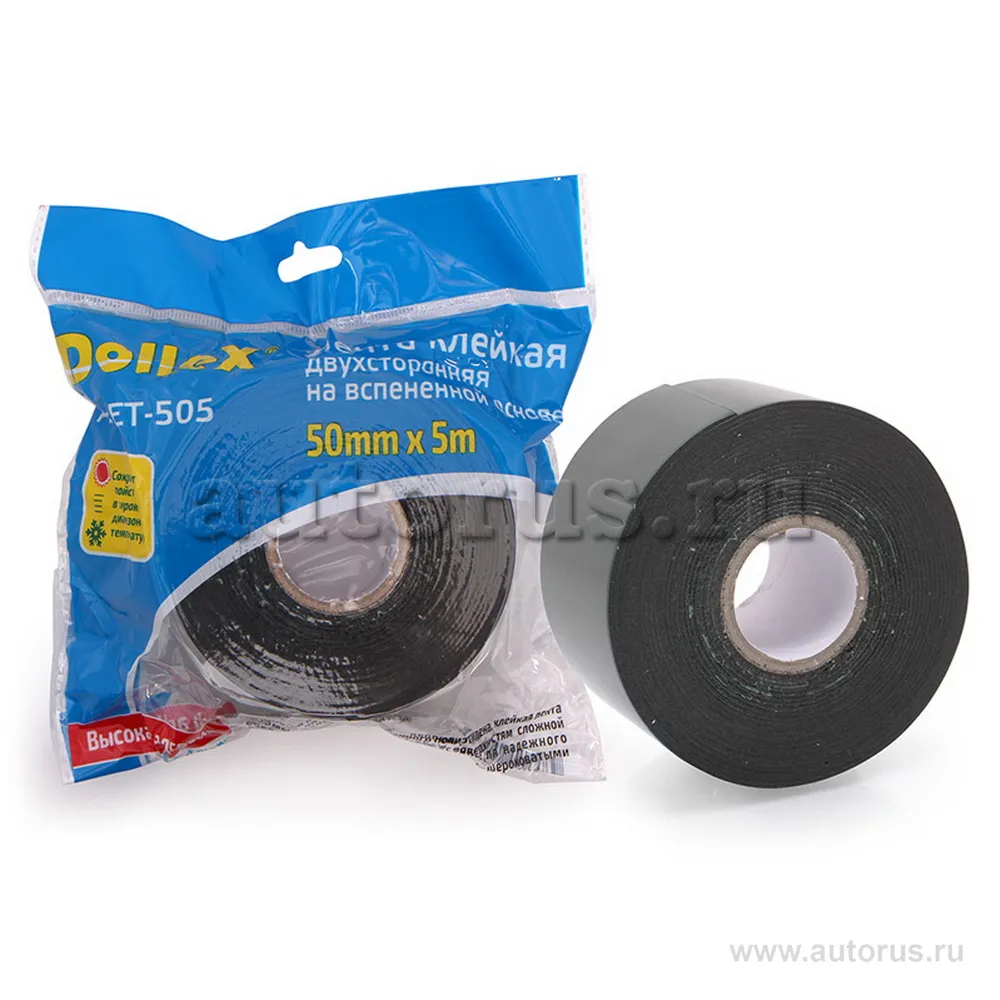 Скотч двухсторонний 50 мм x5 м DOLLEX ET-505