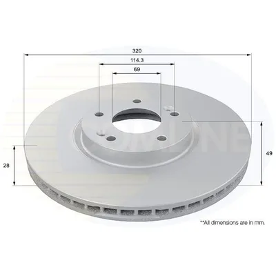 Диск тормозной с покрытием HYUNDAI SANTA FE 06 - COMLINE ADC1096V