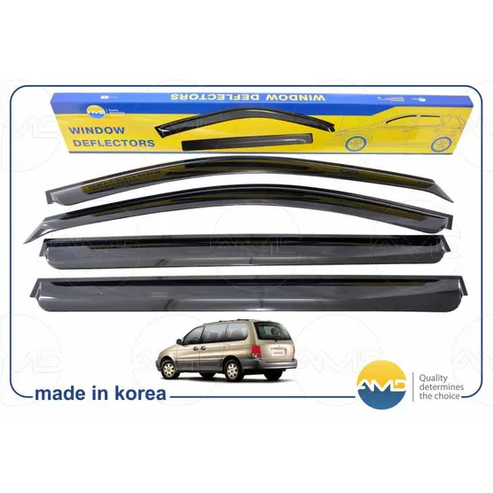 Дефлекторы окон Black (к-т 4шт.) (KIA Carnival VAN 2006-2012)/AMD.DK192 AMD