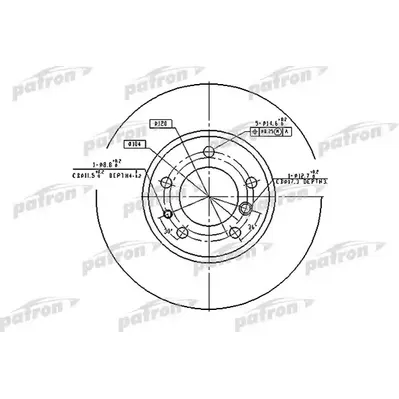 Диск тормозной передний BMW: 5 86-90, 5 88-95, 5 TOURING 91-97, 7 8 PATRON PBD2556