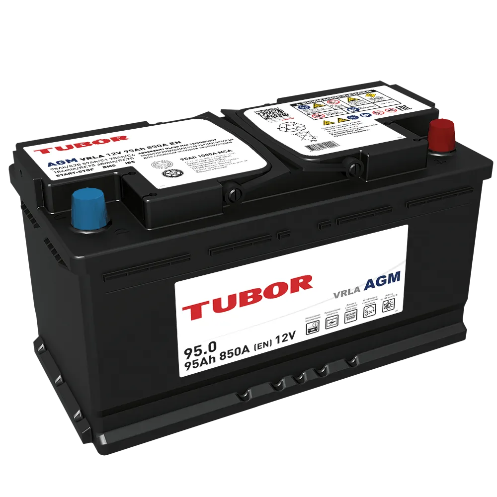 Аккумулятор TUBOR AGM 95 А/ч Обратная 353x175x190 EN850 А