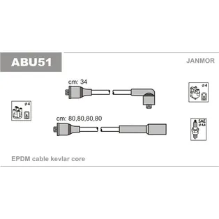 К-кт проводов audi a4 1.6 adp 95-96 JANMOR ABU51