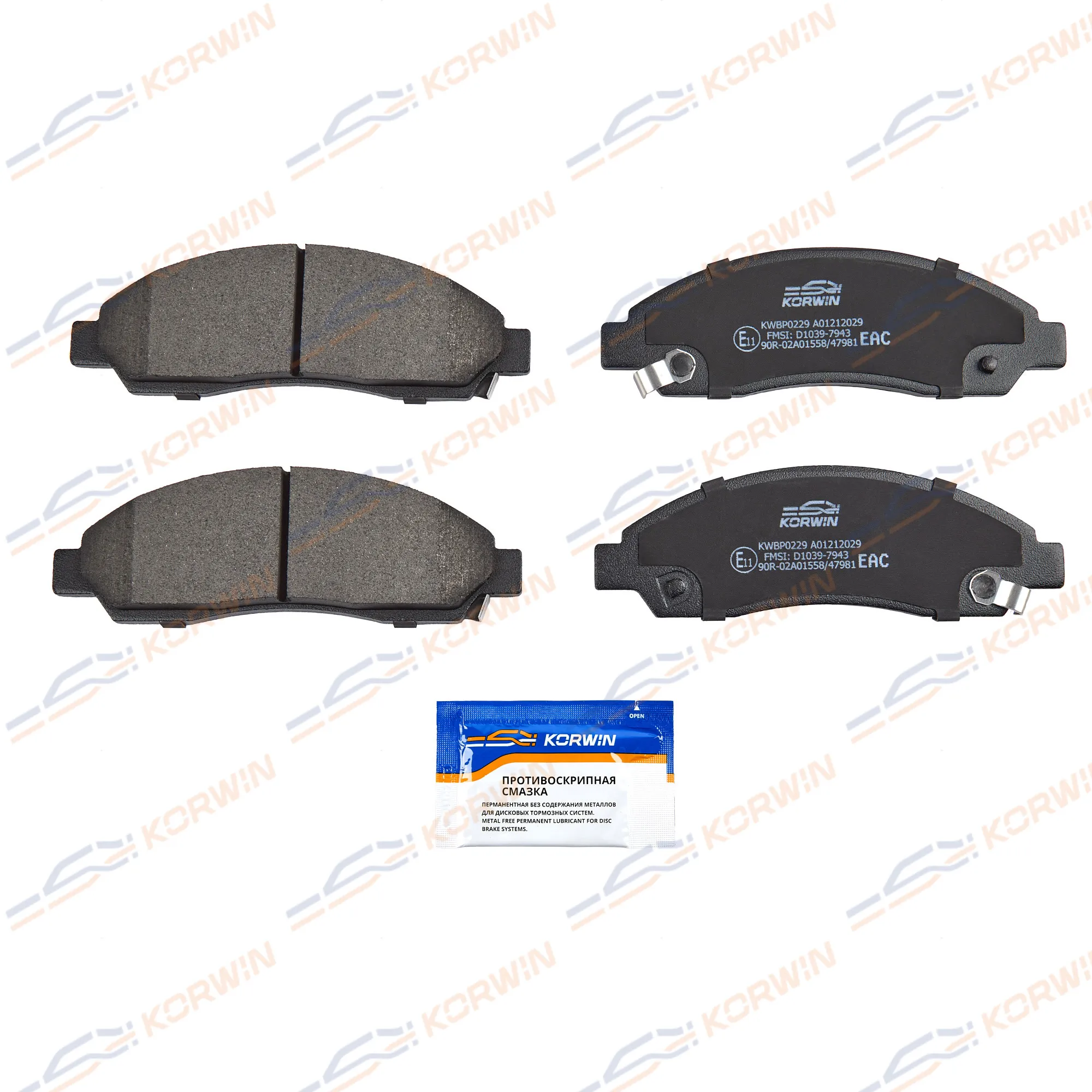 Колодки тормозные перед. Isuzu ELF 03-/Great Wall Hover 05-/H3 09-/H5 10- KORWIN KWBP0229
