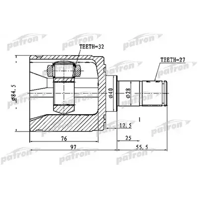 ШРУС внутренний правый 32x40x27 HONDA CR-V RD1/RD2 97-0 PATRON PCV1022