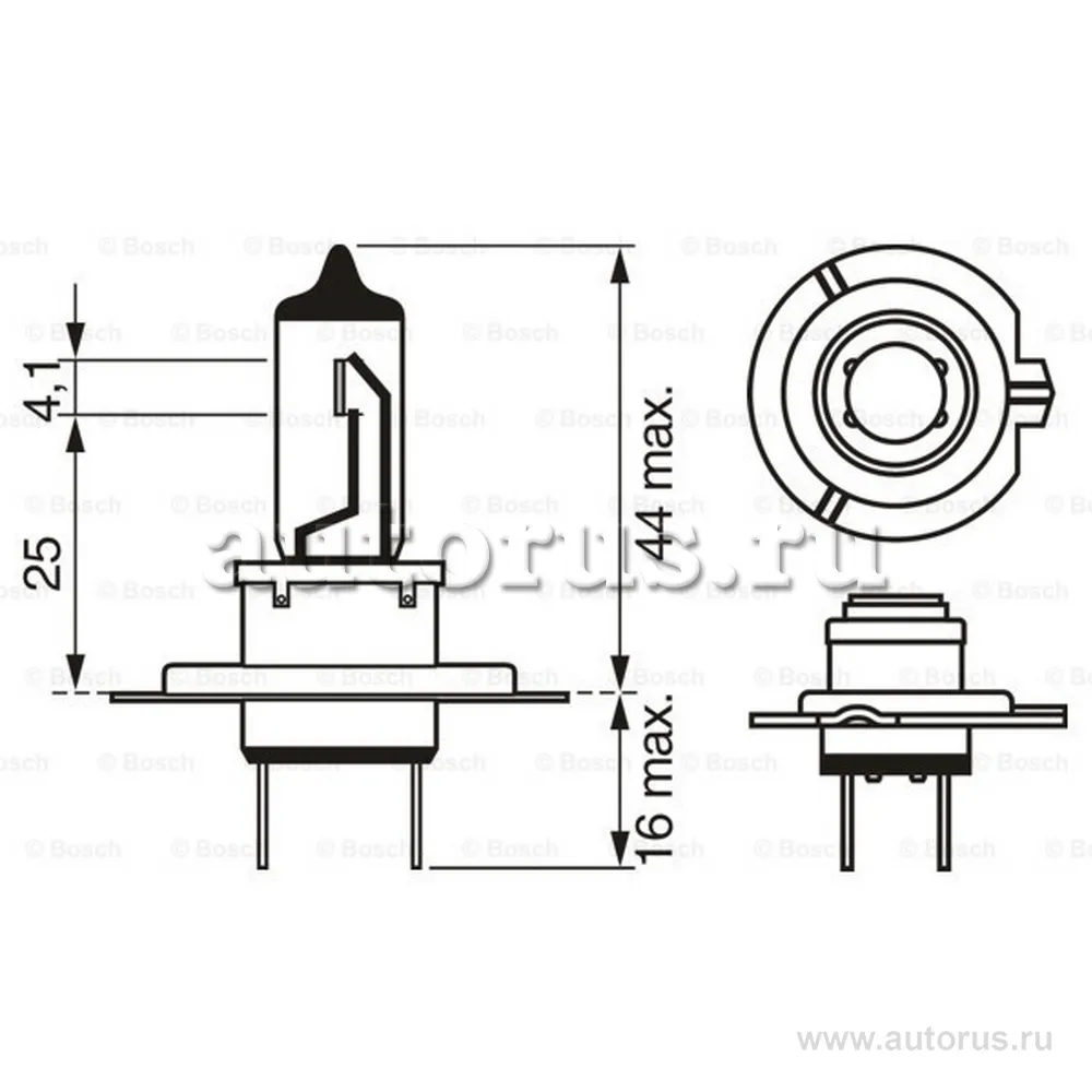 Лампа 12V H7 55W BOSCH Pure Light 1 шт. картон 1 987 302 071