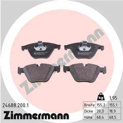 Колодки BMW 7 F01, F02, F03, F04 10/08-> ZIMMERMANN 246882001