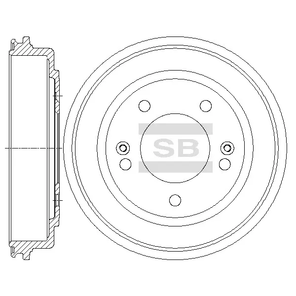 Барабан тормозной задний HYUNDAI Accent (LC) ТагАЗ 99- /ABS- SANGSIN BRAKE SD1097