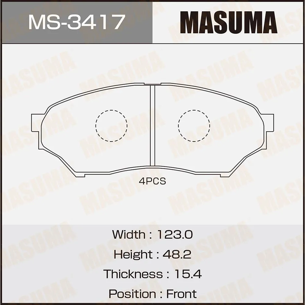 Колодки тормозные дисковые MASUMA MS3417