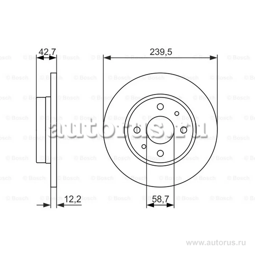 Диск тормозной передний LADA 2108-2109 /в=240MM BOSCH 0 986 479 905