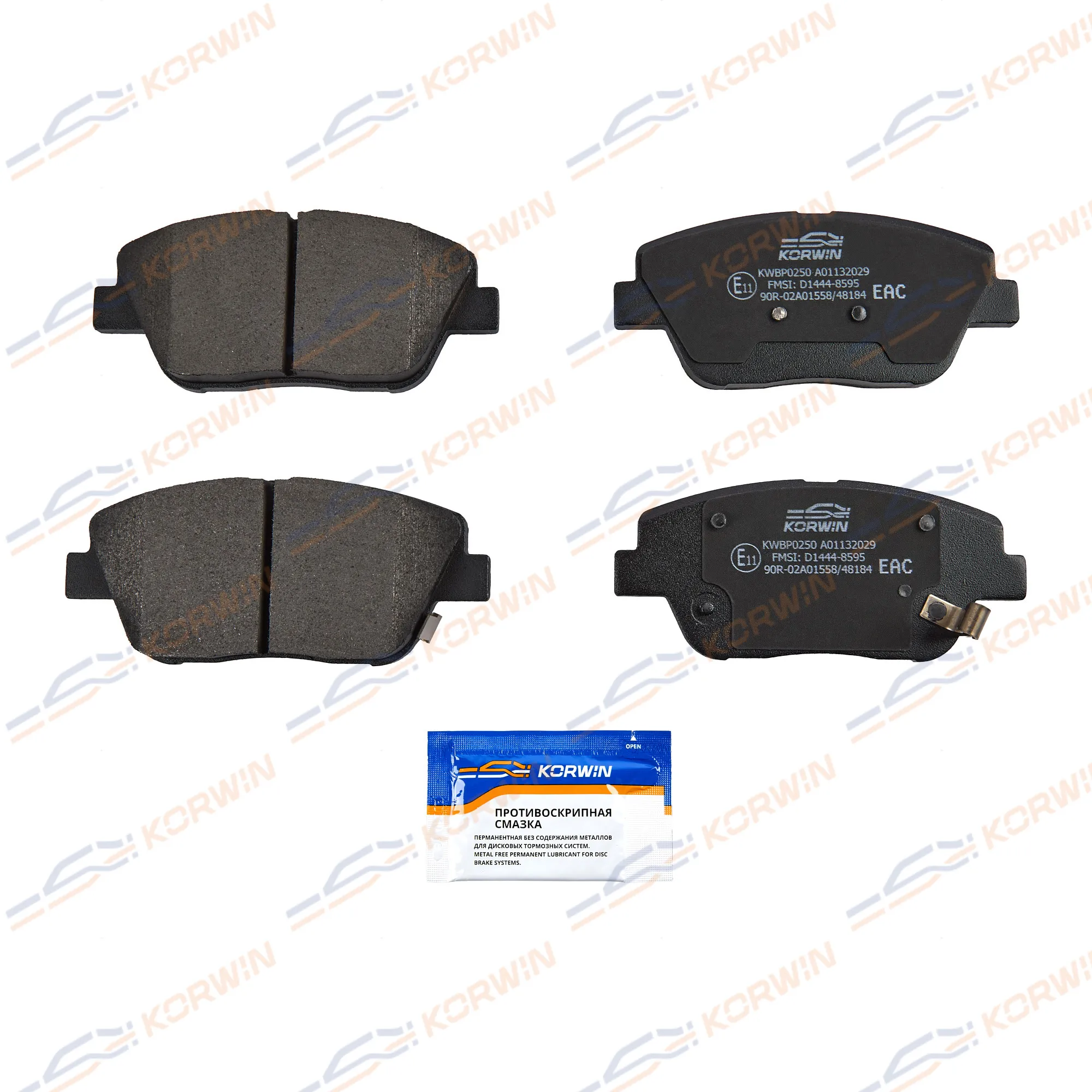 Колодки тормозные перед. Kia Optima III 10-/Hyundai Grandeur (HG) 11- KORWIN KWBP0250