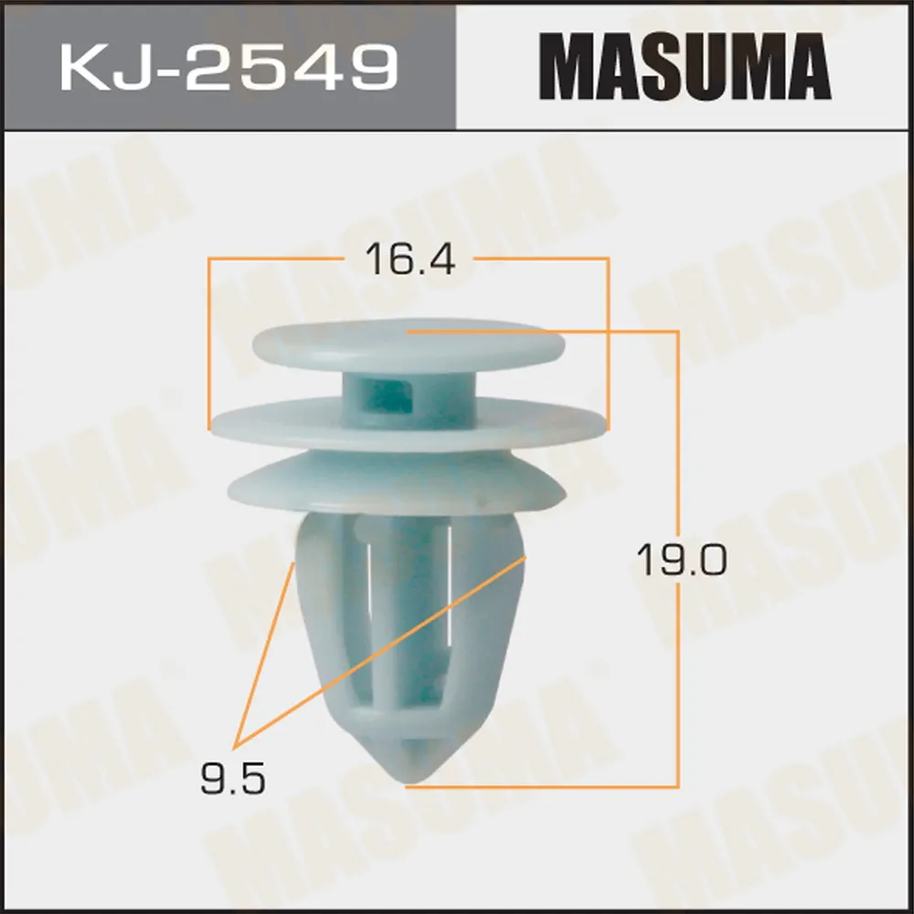 Клипса автомобильная (автокрепеж) MASUMA 2549-KJ уп.50 MASUMA KJ2549