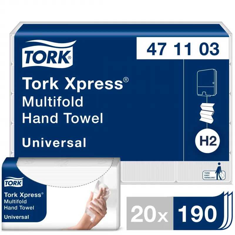 Полотенца бумажные д/держ.Tork Univer H2 2сл.190л20пач/уп 471103 453126