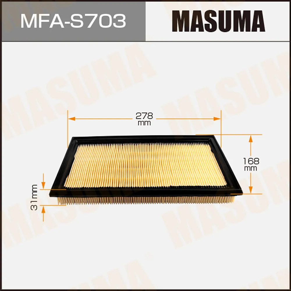 Фильтр воздушный FIAT SEDICI (189) MASUMA MFA-S703