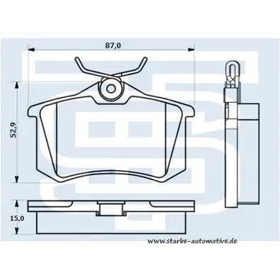 Колодки тормозные зад. AUDI A4 (B5/8E)-AUDI A8 / VW GOLF III-V/PASSAT (B3-B5+)/SHARAN STARKE 173-500