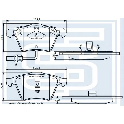 Колодки тормозные AUDI ALLROAD (C5) передние STARKE 173-515