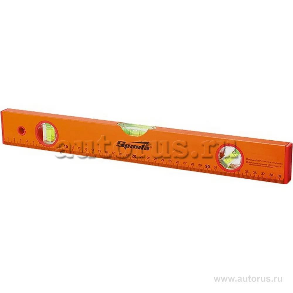 Уровень алюминиевый, 1800 мм, 3 глазка, желтый, линейка SPARTA 330385