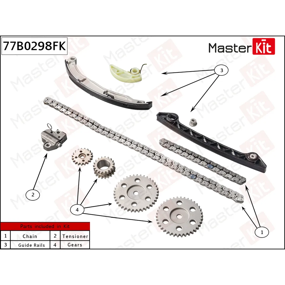 Комплект цепи ГРМ MAZDA CX-7 (2007-) L5-VE MASTERKIT 77B0298FK
