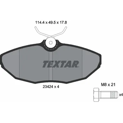 Колодки тормозные задние FORD USA JAGUAR LINCOLN TROLLER TEXTAR 2342401