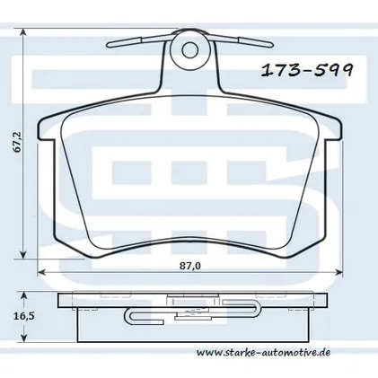 Колодки тормозные зад. AUDI 100 (C3C4)AUDI 80 (B3B4)AUDI A4 (B5) AUDI A8 STARKE 173-599