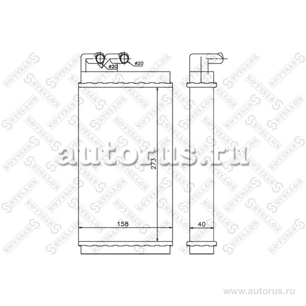 Радиатор печки Audi 100/A6 76> STELLOX 10-35001-SX