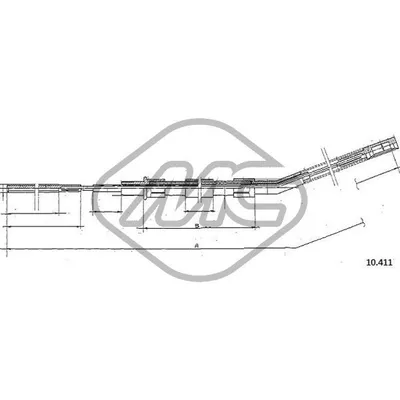 Трос ручника 1602-1802-02 DX/SX-RH/LH Metalcaucho 80629