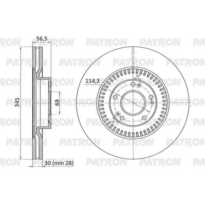 Диск тормозной передний HYUNDAI KIA EQUUS / GENESIS / QUORIS 2.0-5. PATRON PBD1096