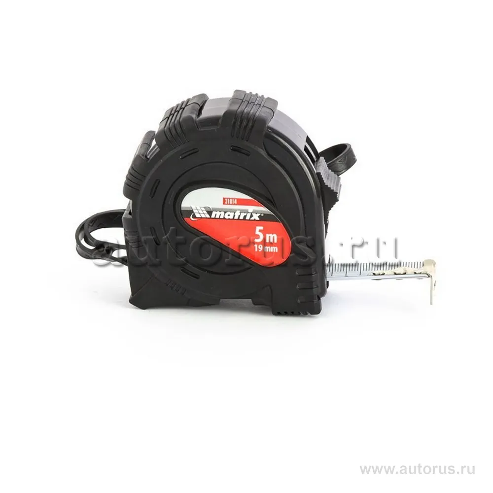 Рулетка Black, 5 м x19 мм, обрезиненный корпус MATRIX 31014